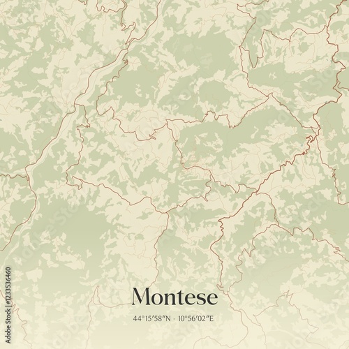 Vintage map of Montese, Italy. photo