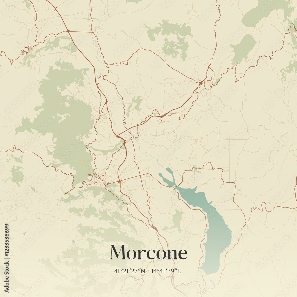 Obraz premium Vintage map of Morcone, Italy.