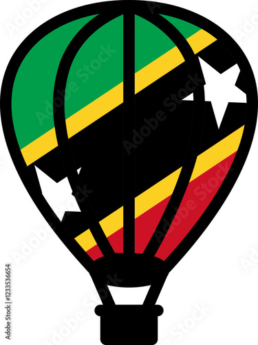 Saint Kitts and Nevis air ballon flag icon