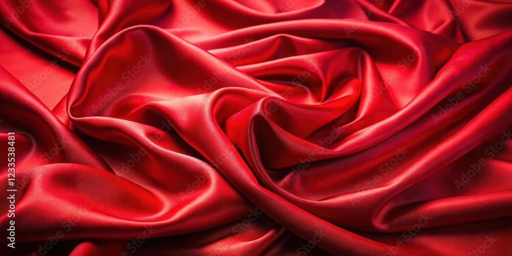 Fototapeta premium Rich, vibrant red silk fabric with a subtle sheen