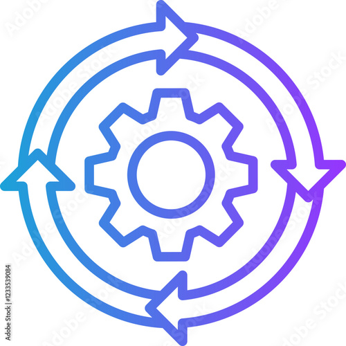 Continuity Solutions line gradient icon