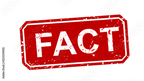 Vector illustration fact stamp red editable	