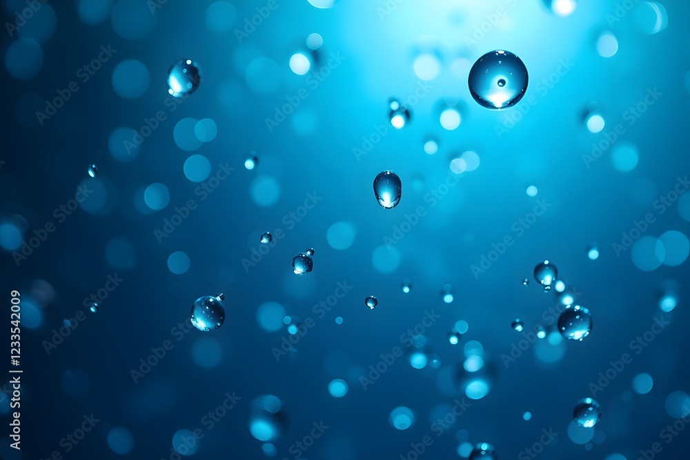 Water Drops Background. Water drops on a deep blue background with gradation and highlights. Water Drops Background. Water drops on a deep blue background with gradation and highlights.
