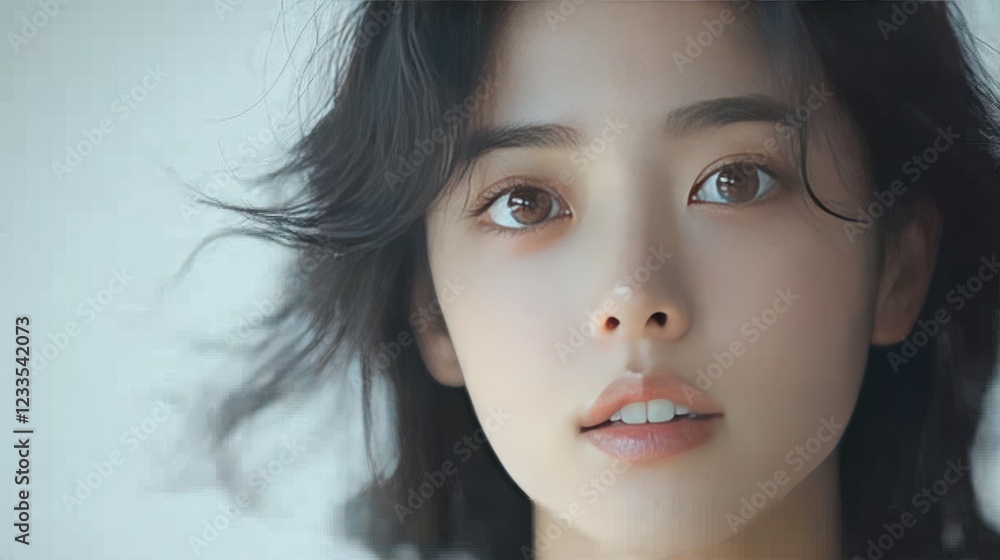 Serene Gaze: A Portrait of Youthful Beauty Serene Gaze: A Portrait of Youthful Beauty