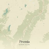 Vintage map of Premia, Italy.
