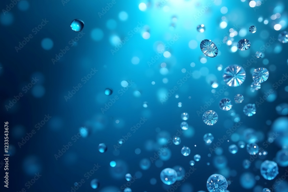 Water Drops Background. Water drops on a deep blue background with gradation and highlights. Water Drops Background. Water drops on a deep blue background with gradation and highlights.