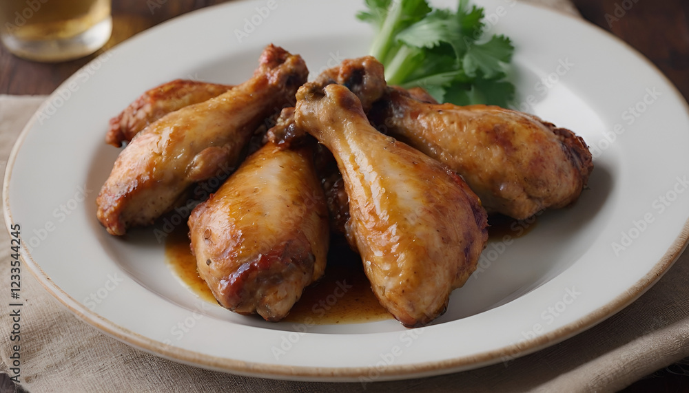 garlic ginger chicken wings on a plate garlic ginger chicken wings on a plate