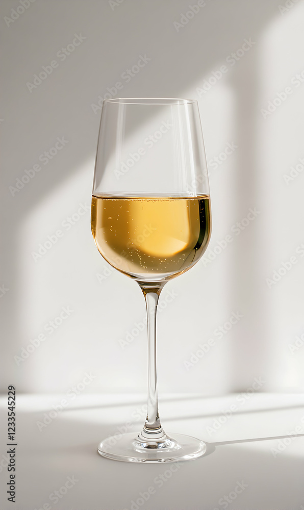 A Glass of Sparkling Wine in Sunlight A Glass of Sparkling Wine in Sunlight