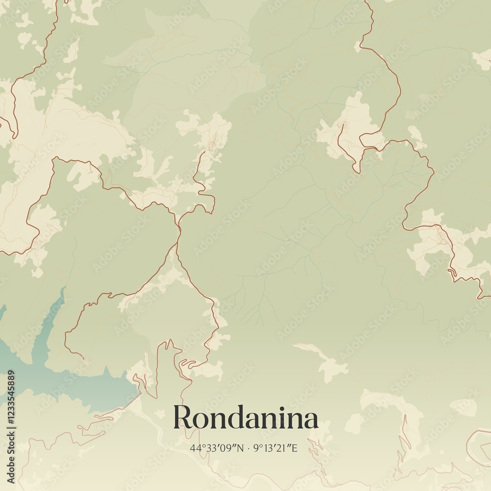 Obraz premium Vintage map of Rondanina, Italy.