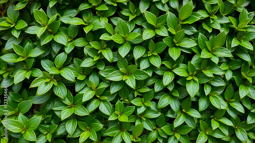 Fototapeta premium Lush leaves of boxwood background pattern