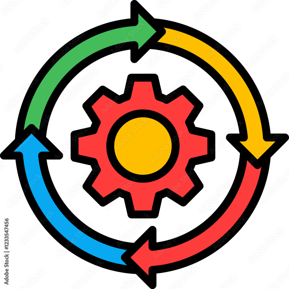 Continuity Solutions lineal color icon Continuity Solutions lineal color icon