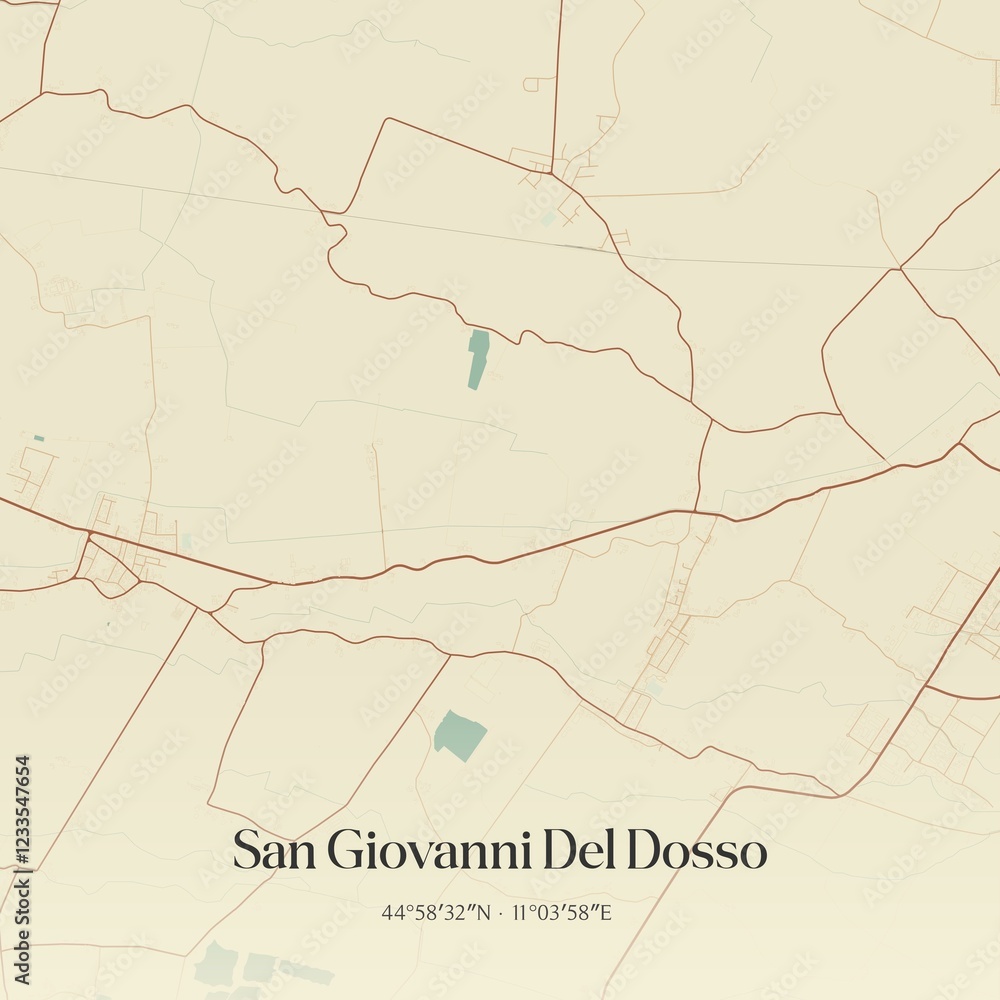 Naklejka premium Vintage map of San Giovanni Del Dosso, Italy.