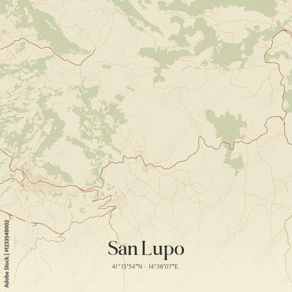 Obraz premium Vintage map of San Lupo, Italy.