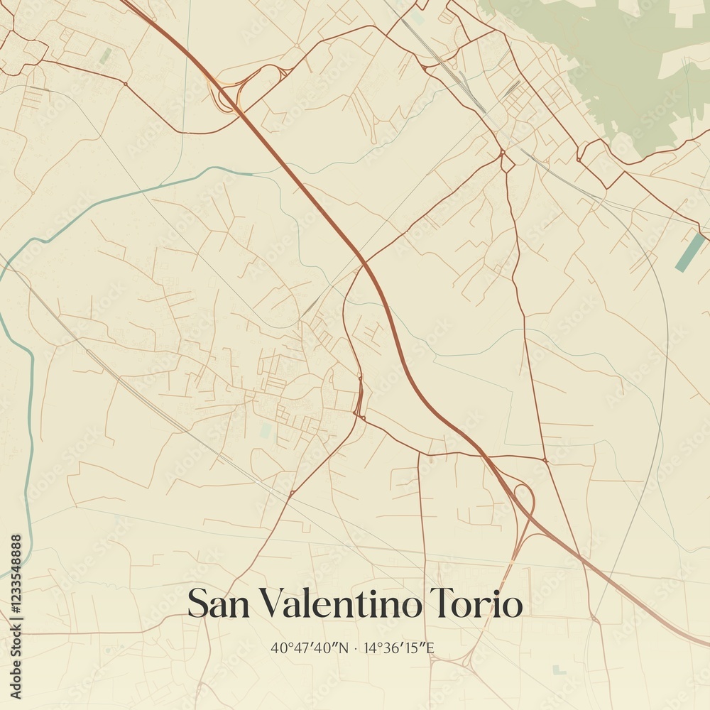 Obraz premium Vintage map of San Valentino Torio, Italy.