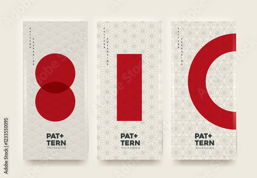 Vector set packaging templates japanese of luxury or premium products.