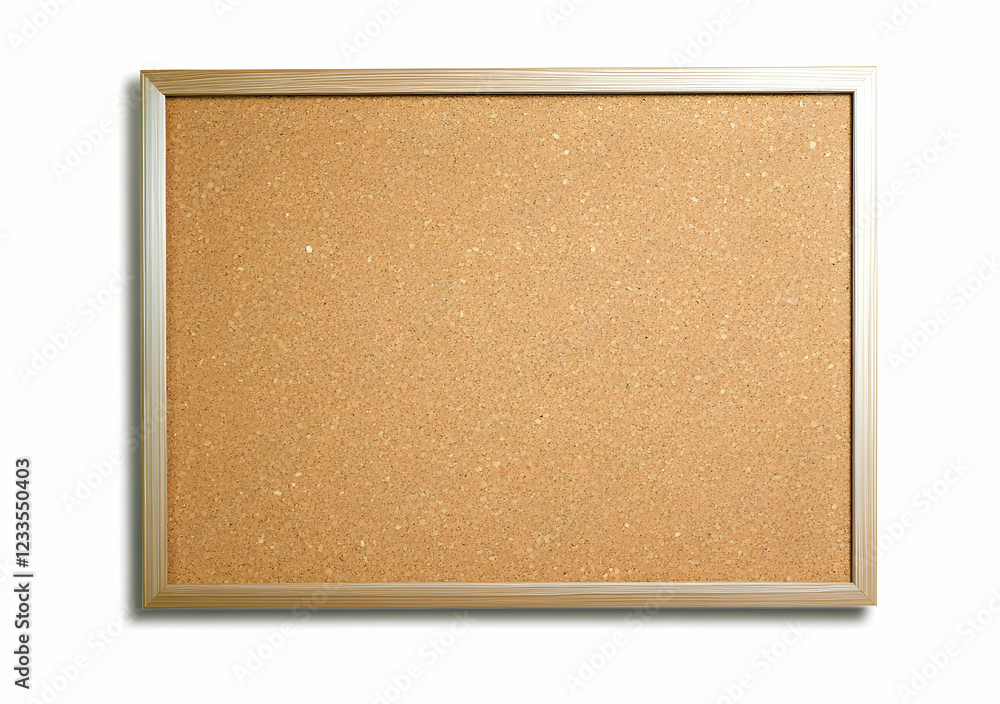 Fototapeta premium Blank Corkboard with Silver Frame, Ready for Notes and Reminders