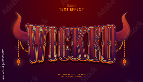 decorative red wicked editable text effect design