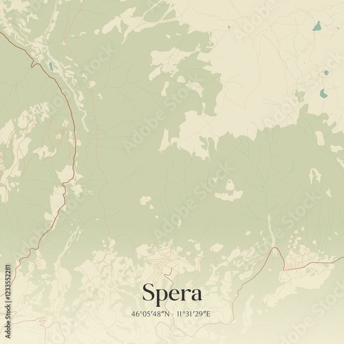 Vintage map of Spera, Italy. photo