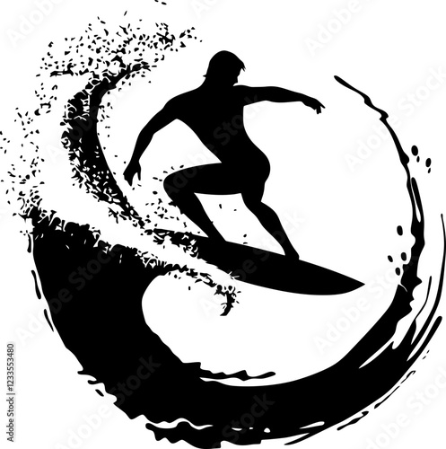 Male surfer silhouette