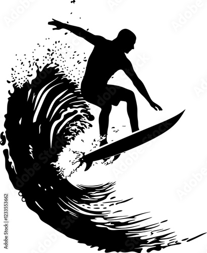 Male surfer silhouette