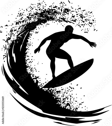 Male surfer silhouette