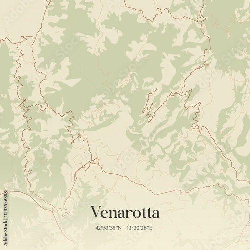 Vintage map of Venarotta, Italy.