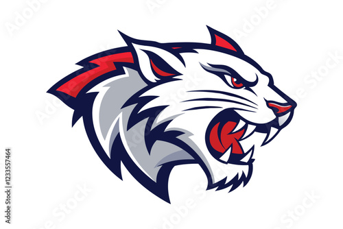 Wallpaper Mural wildcat head isolated on white background Torontodigital.ca