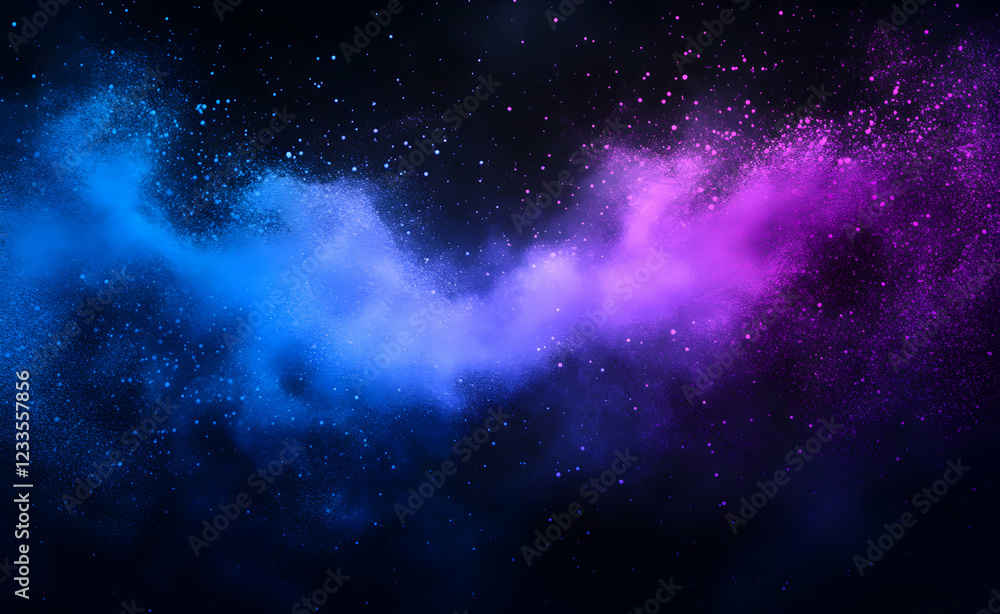 Fototapeta premium Cosmic Nebula: A Symphony of Blue and Purple Hues