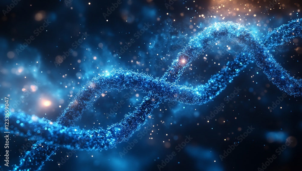 Abstract DNA Helix: A Molecular Voyage into the Blue Depths of Genetics Abstract DNA Helix: A Molecular Voyage into the Blue Depths of Genetics