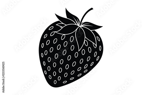 strawberry silhouette isolated on white background
