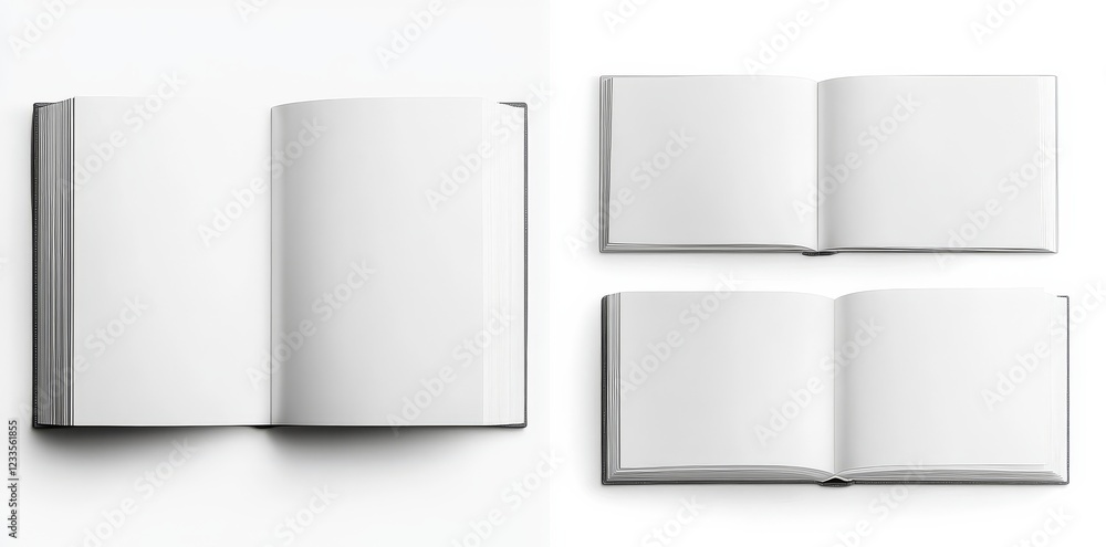 A collection of both closed and open books displayed on a white backdrop. A collection of both closed and open books displayed on a white backdrop.