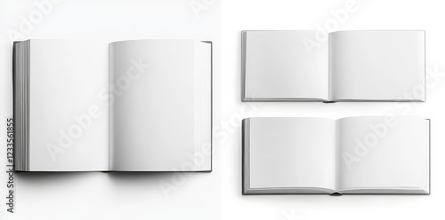 Wallpaper Mural A collection of both closed and open books displayed on a white backdrop.  Torontodigital.ca