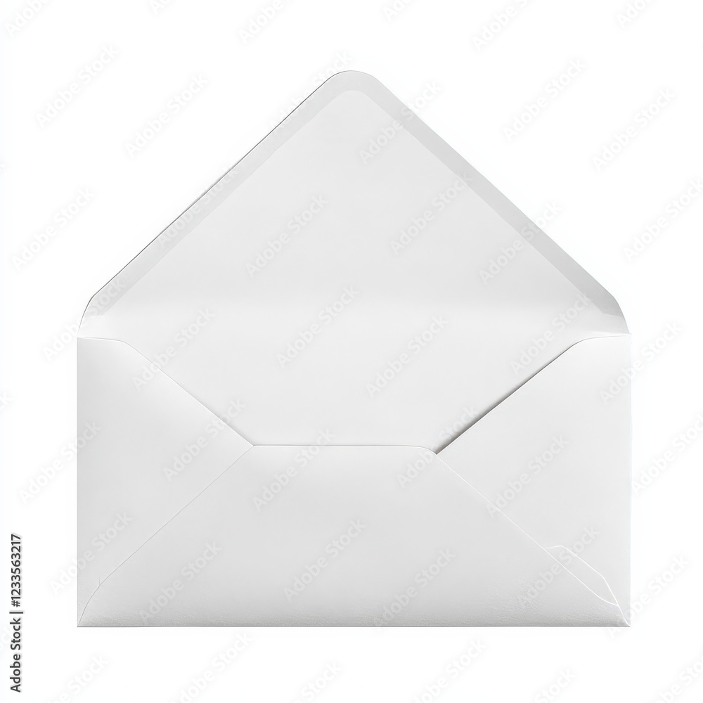 An open white envelope revealing blank paper inside. An open white envelope revealing blank paper inside.