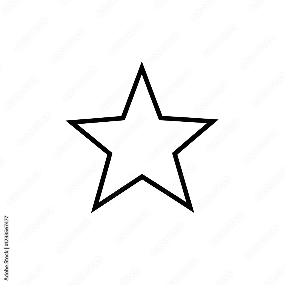 A Simple Black Outline Five Pointed Star A Simple Black Outline Five Pointed Star