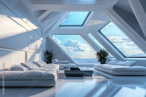 Futuristic lounge illustration