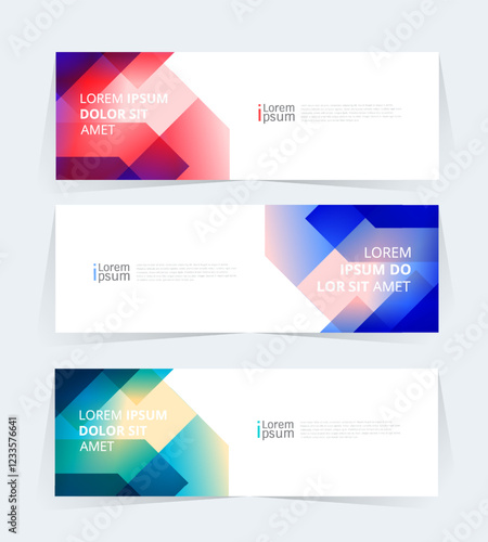 Geometric banner design with Vector presentation template.