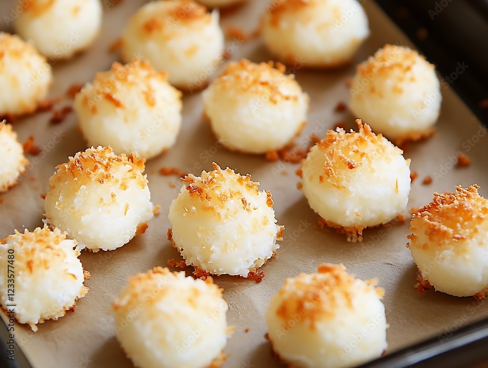 Homemade Coconut Macaroons Freshly Baked with Crispy Golden Outer Layer and Moist Center : Generative AI Homemade Coconut Macaroons Freshly Baked with Crispy Golden Outer Layer and Moist Center : Generative AI