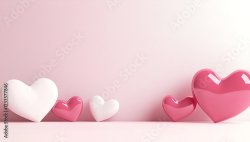 Pink and White Heart Balloons for a Sweet Romantic Vibe

