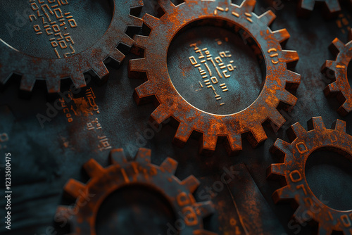 Rusty Gears of Innovation: Intricate Clockwork Mechanism