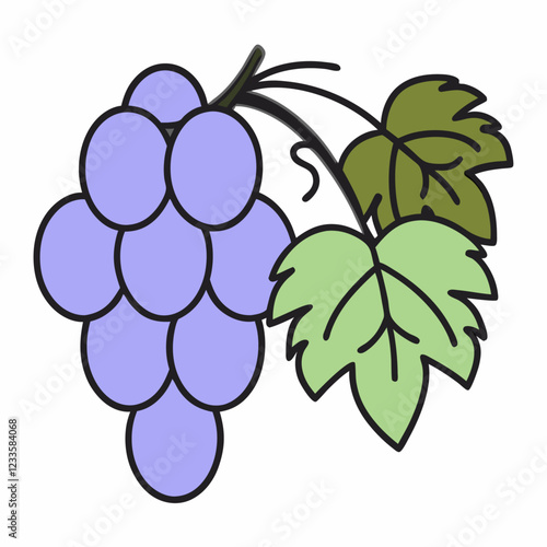 Cabernet grape icon Outline cabernet grape icon color vector illustration (4)