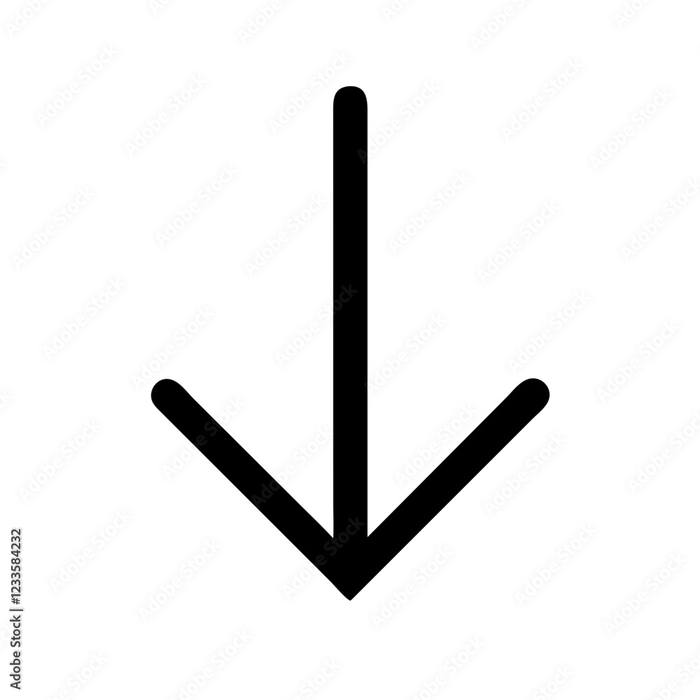 Arrow Pointing Down Vector Icon – Direction and Navigation Symbol Arrow Pointing Down Vector Icon – Direction and Navigation Symbol