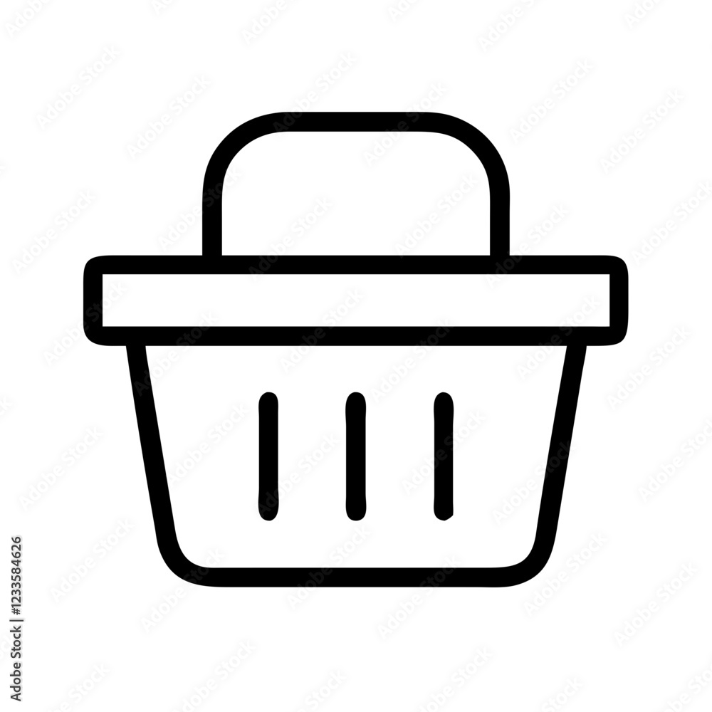 Basket Vector Icon – Storage and Utility Symbol Basket Vector Icon – Storage and Utility Symbol