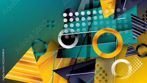 Abstract background geometric design with colorful gradients