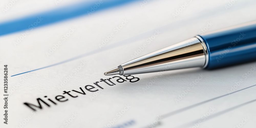 Miet - Vertrag der zur Unterdschrift ist. Kugelschreiber liegt auf dem Tisch. Vertrag - Mietvertrag - Unterschrift - Mietkosten - Wohnung Miet - Vertrag der zur Unterdschrift ist. Kugelschreiber liegt auf dem Tisch. Vertrag - Mietvertrag - Unterschrift - Mietkosten - Wohnung