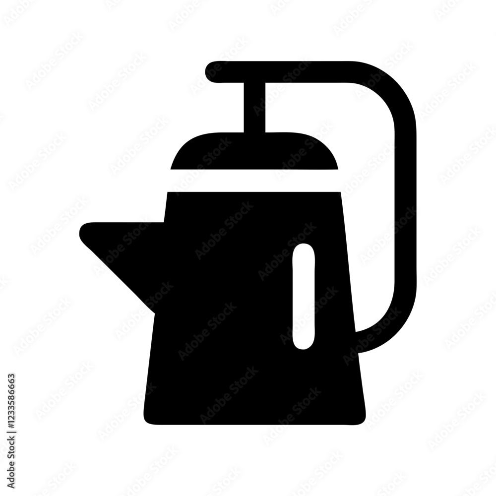 Obraz premium Kettle Vector Icon – Boiling and Kitchen Appliance Symbol