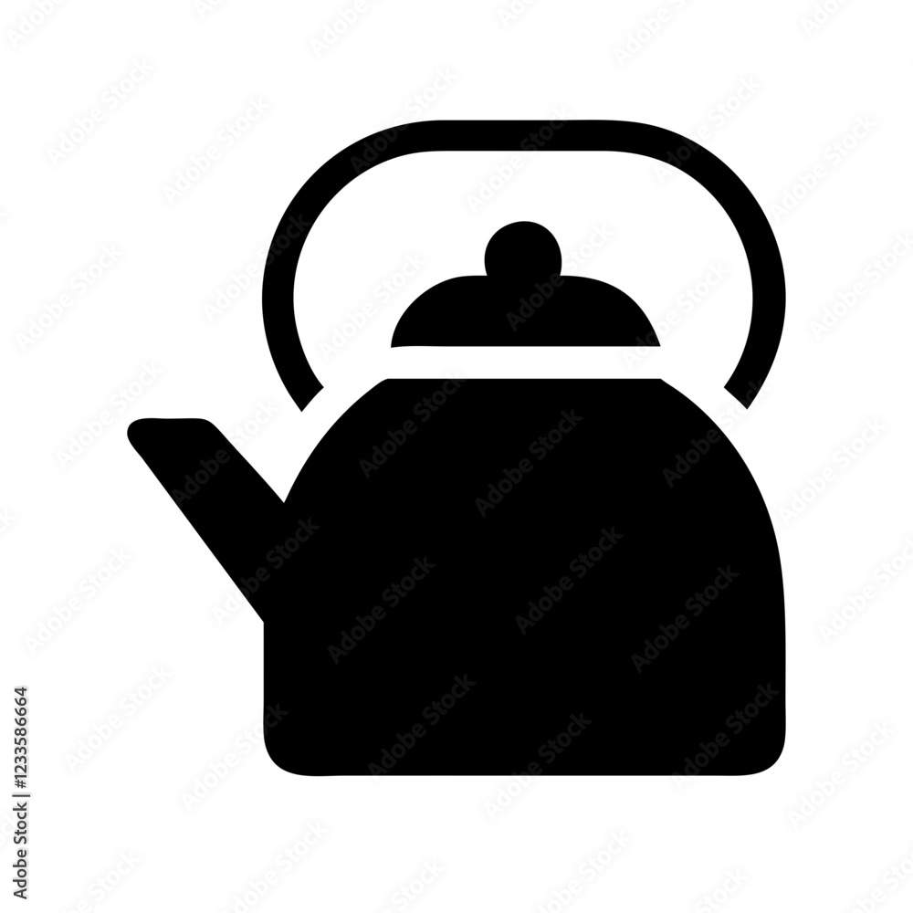 Kettle Vector Icon – Boiling and Kitchen Appliance Symbol