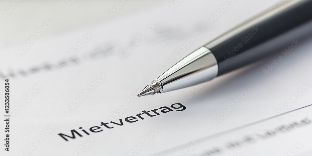 Miet - Vertrag der zur Unterdschrift ist. Kugelschreiber liegt auf dem Tisch. Vertrag - Mietvertrag - Unterschrift - Mietkosten - Wohnung Miet - Vertrag der zur Unterdschrift ist. Kugelschreiber liegt auf dem Tisch. Vertrag - Mietvertrag - Unterschrift - Mietkosten - Wohnung
