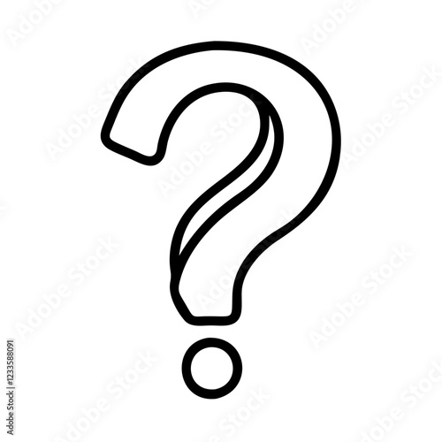Question Mark Vector Icon – Inquiry and Curiosity Symbol