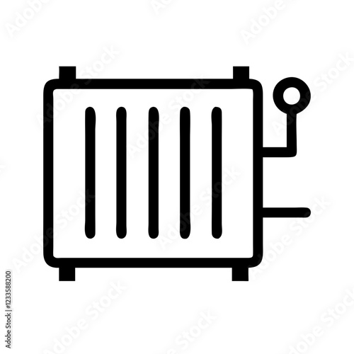 Radiator Vector Icon – Heating and Energy Symbol