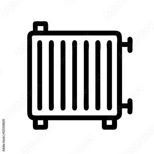 Radiator Vector Icon – Heating and Energy Symbol